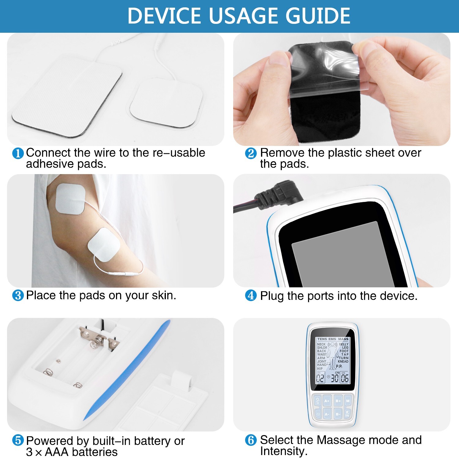 TENS EMS Unit, FDA Cleared Electronic Muscle Stimulator for Pain Relief Therapy