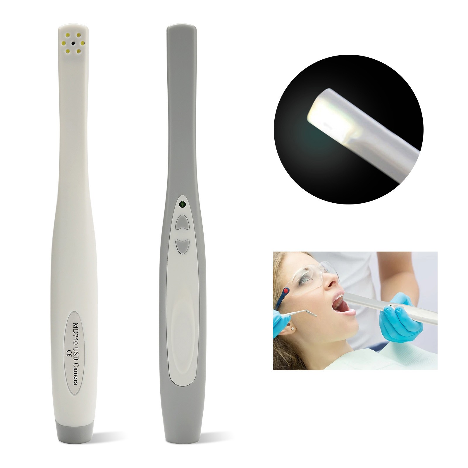 Dental Oral Camera USB Imaging HD Camera 6 LED light / 100*Sleeve Sheath