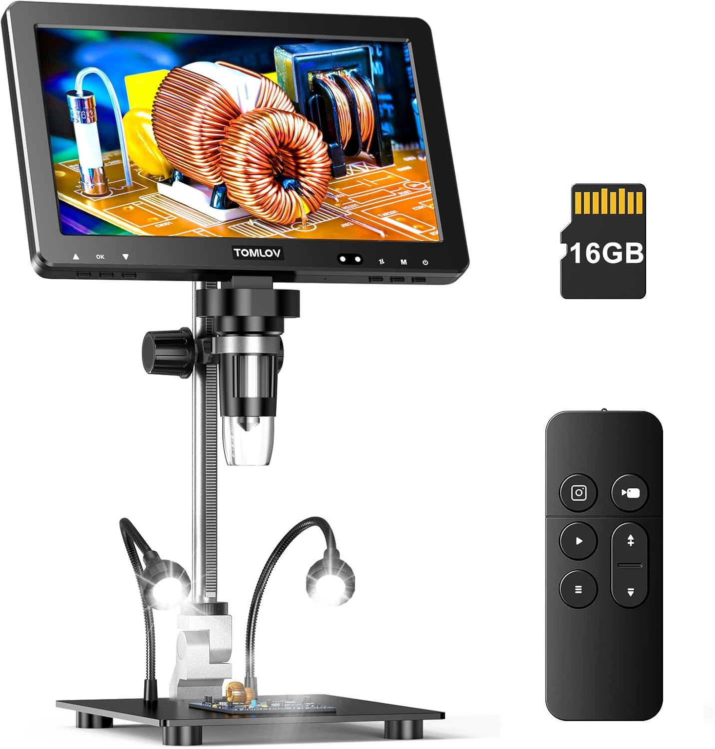 TOMLOV DM9 Max Digital Microscope: 20MP 10.1″ 1500X HD IPS Coin Microscope Magni