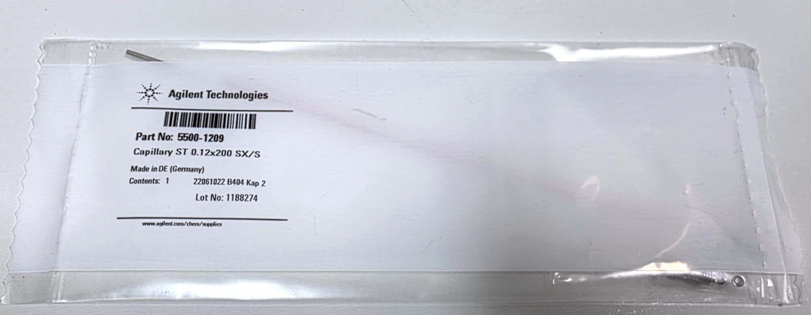 Agilent 5500-1209 Capillary stainless steel 0.12 x 200 mm S/SX ps/ns