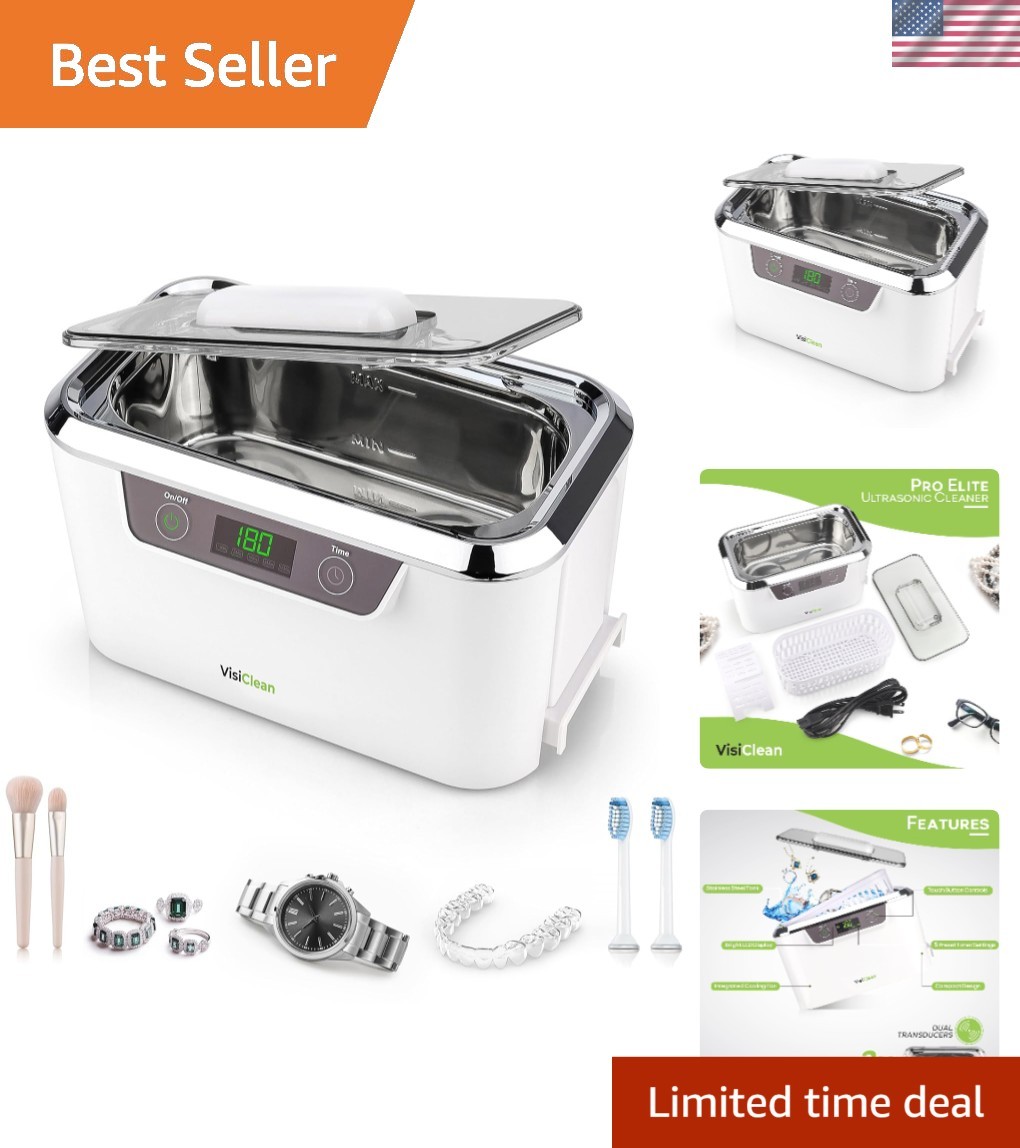 Ultra Compact Ultrasonic Jewelry Cleaner – 800ml, Touch Control, Auto Shut-Off