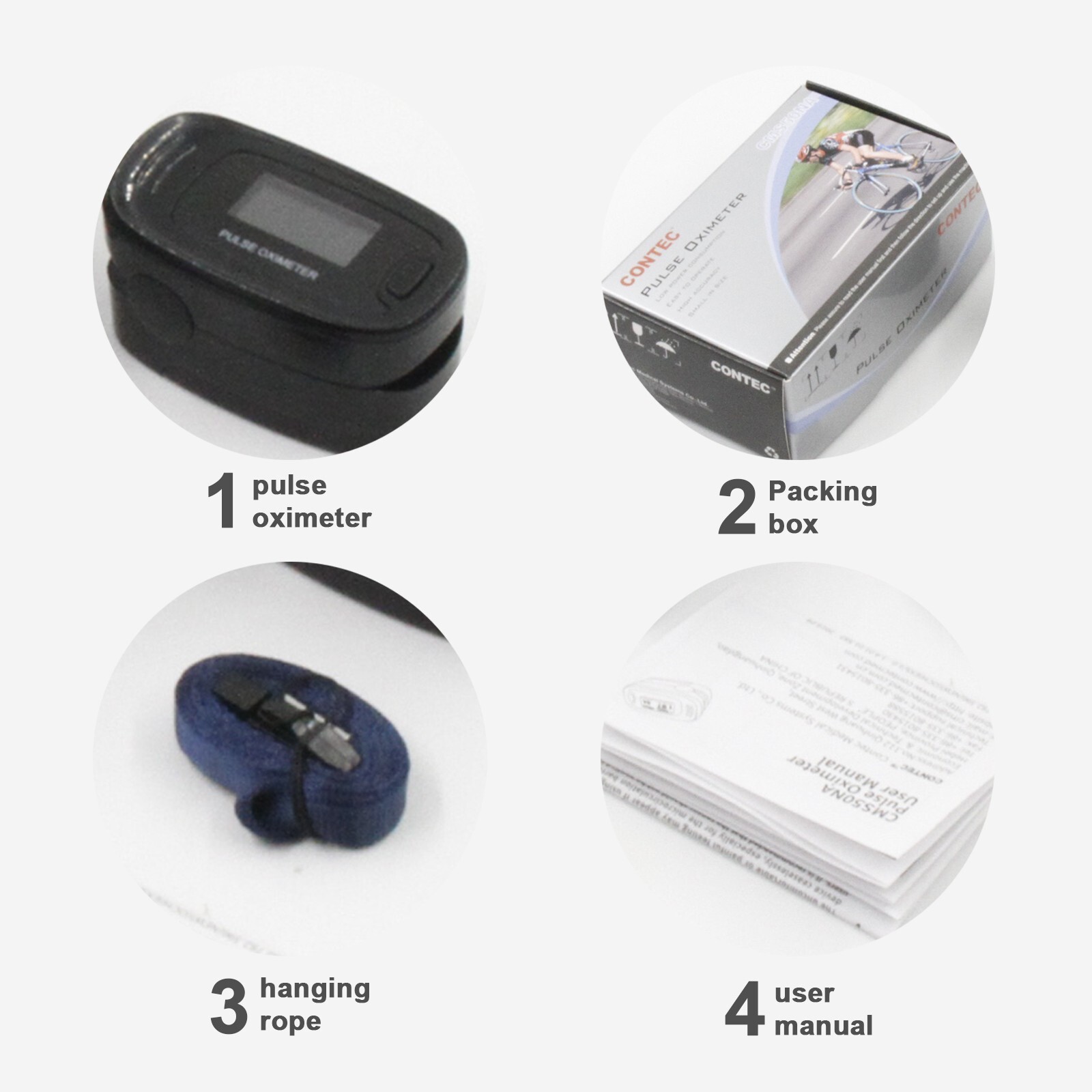 CONTEC Finger Pulse Oximeter OLED Blood Oxygen Meter Spo2 Heart Rate Monitor New