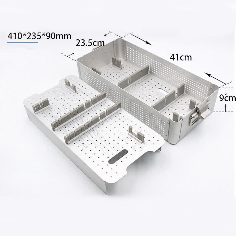 Aluminum alloy laryngoscope sterilization tray box instrument box 410mm*235*90mm
