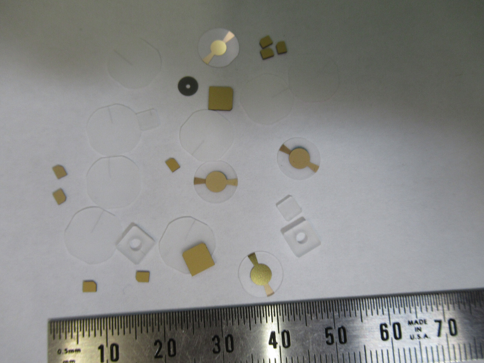 LOT BLANKS PIEZOELECTRIC QUARTZ CRYSTAL X-Y-CUT GOLD COATED PIEZO SENSOR AL-B-13