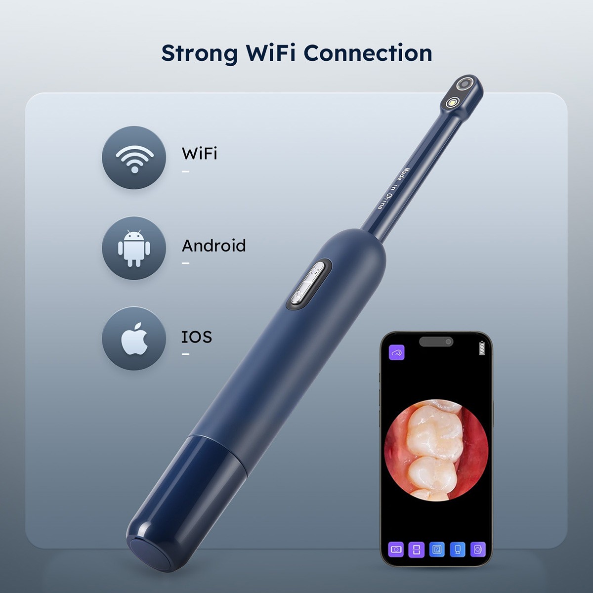 Dental 1/4 CMOS Wifi Intraoral Camera Digital Imaging 7 LEDs Automatic Focusing