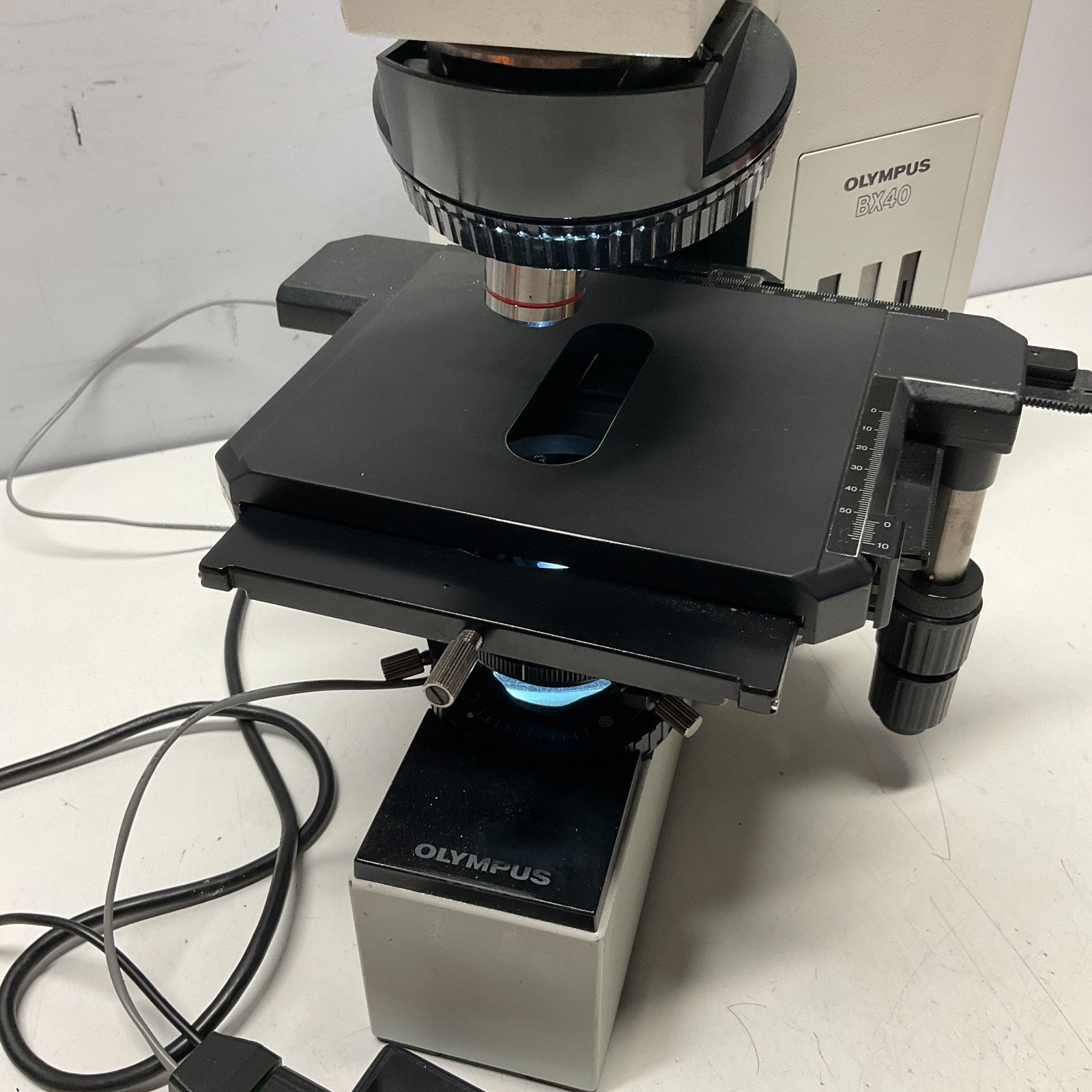 Olympus BX40 BX40F4 Trinocular Phase Contrast Microscope w/ 1 Objective Tested