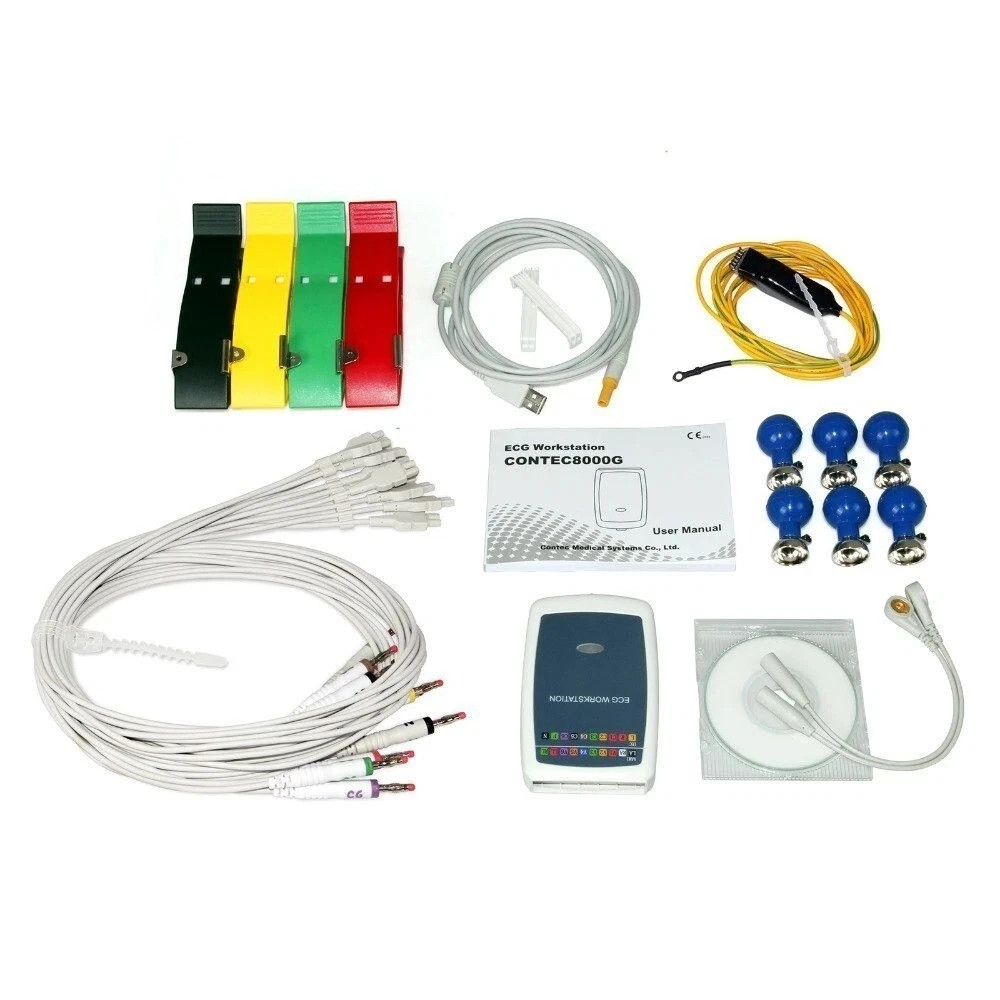 12-Lead Resting ECG Workstation Digital EKG Recorder with Free PC Software