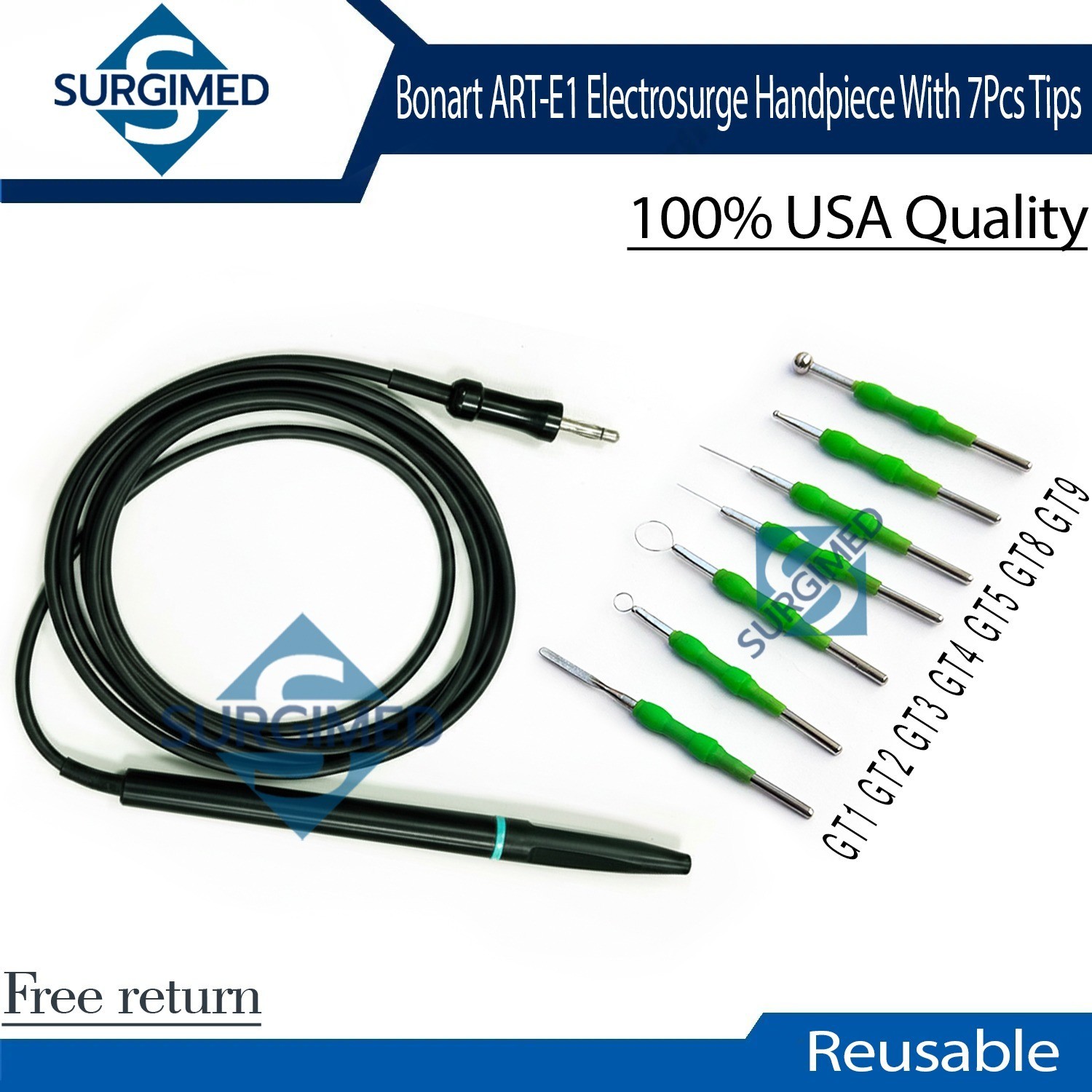 Bonart Green Electrode Tips ART-E1 Electro & Bonart Surgitron Handpiece CE