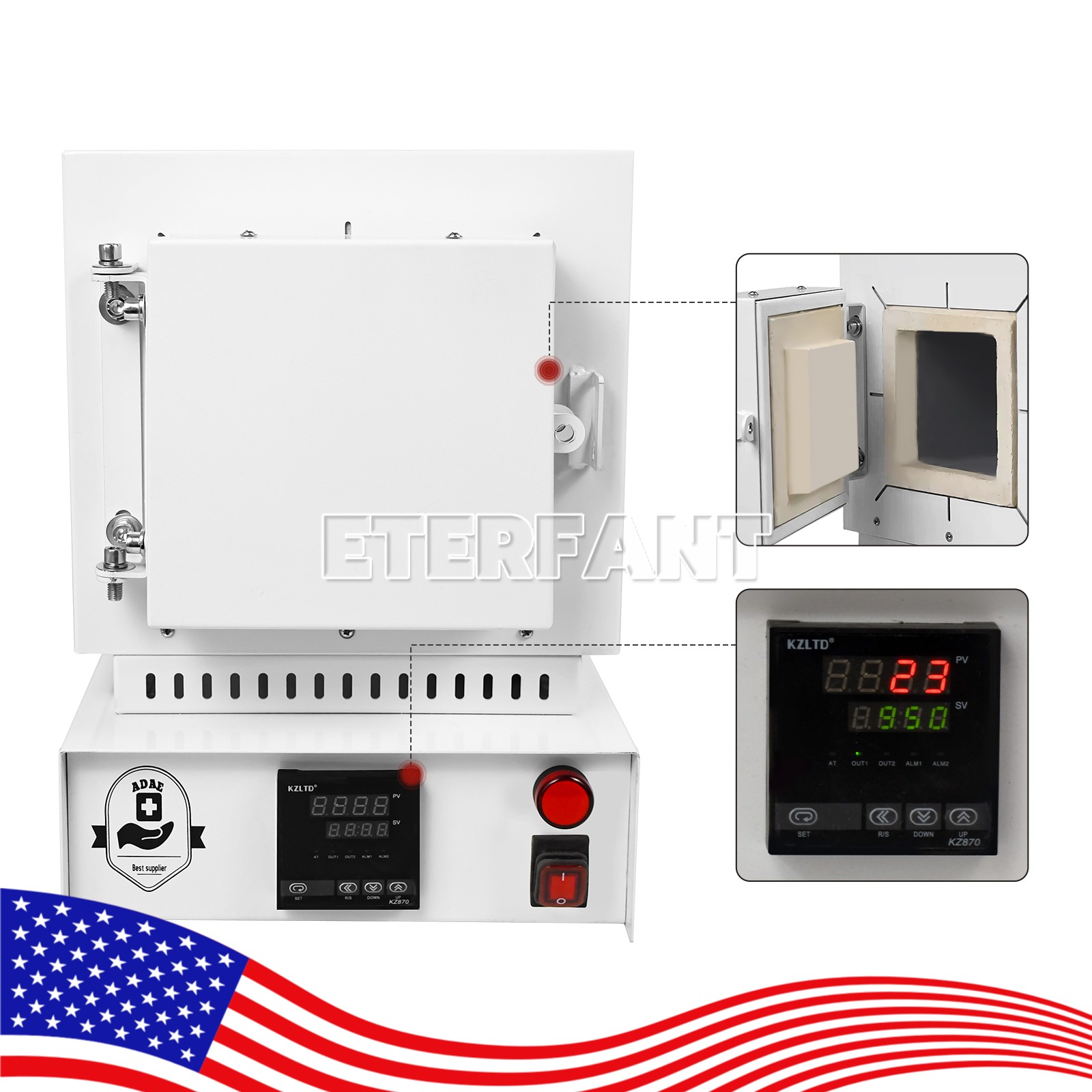 Dental 2000W Wax Burnout Furnace 1100℃ High Temperature Mini Wax Muffle Oven220V