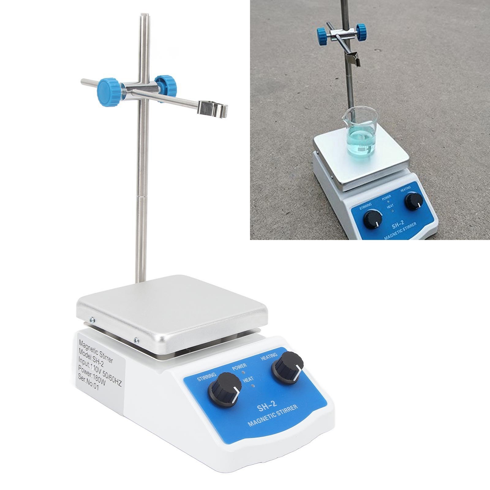2000ml Magnetic Stirrer 0-1600RPM Hotplate Hot Plate Mixer Magnetic Mixer