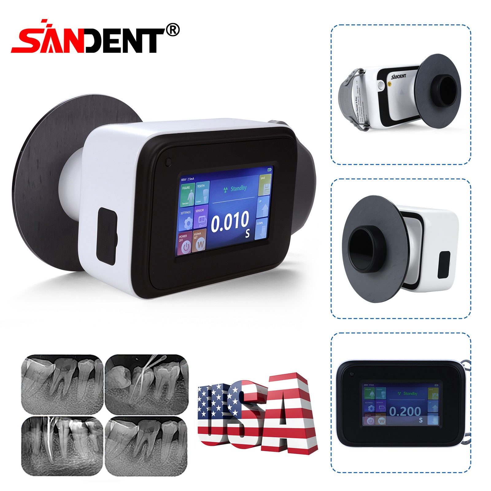 Portable Dental X Mobile Ray Machine Digital Unit High Frequency with Shield