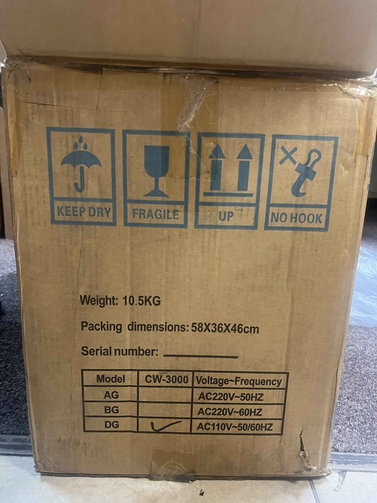 CW-3000DG Industrial Water Chiller for 60W / 80W CO2 Laser Tube CNC Engraving