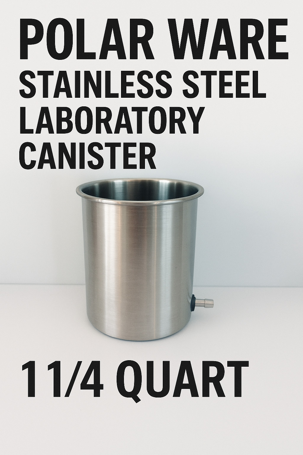 POLAR WARE Stainless Steel Canister 1-1/4 Quart NSF Certified USA w/ Side Port