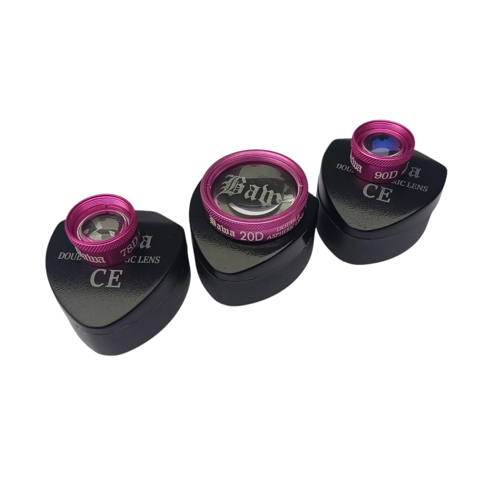 20D 78D & 90D Diagnostic Retina Lens For Eye Care Professionals Combo Set 3 Pink