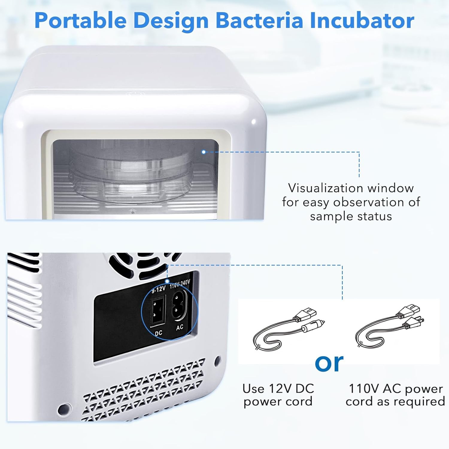 4L Incubator 46-148℉ Bacteria Incubator Thermostatic Cabinet Incubator for Lab