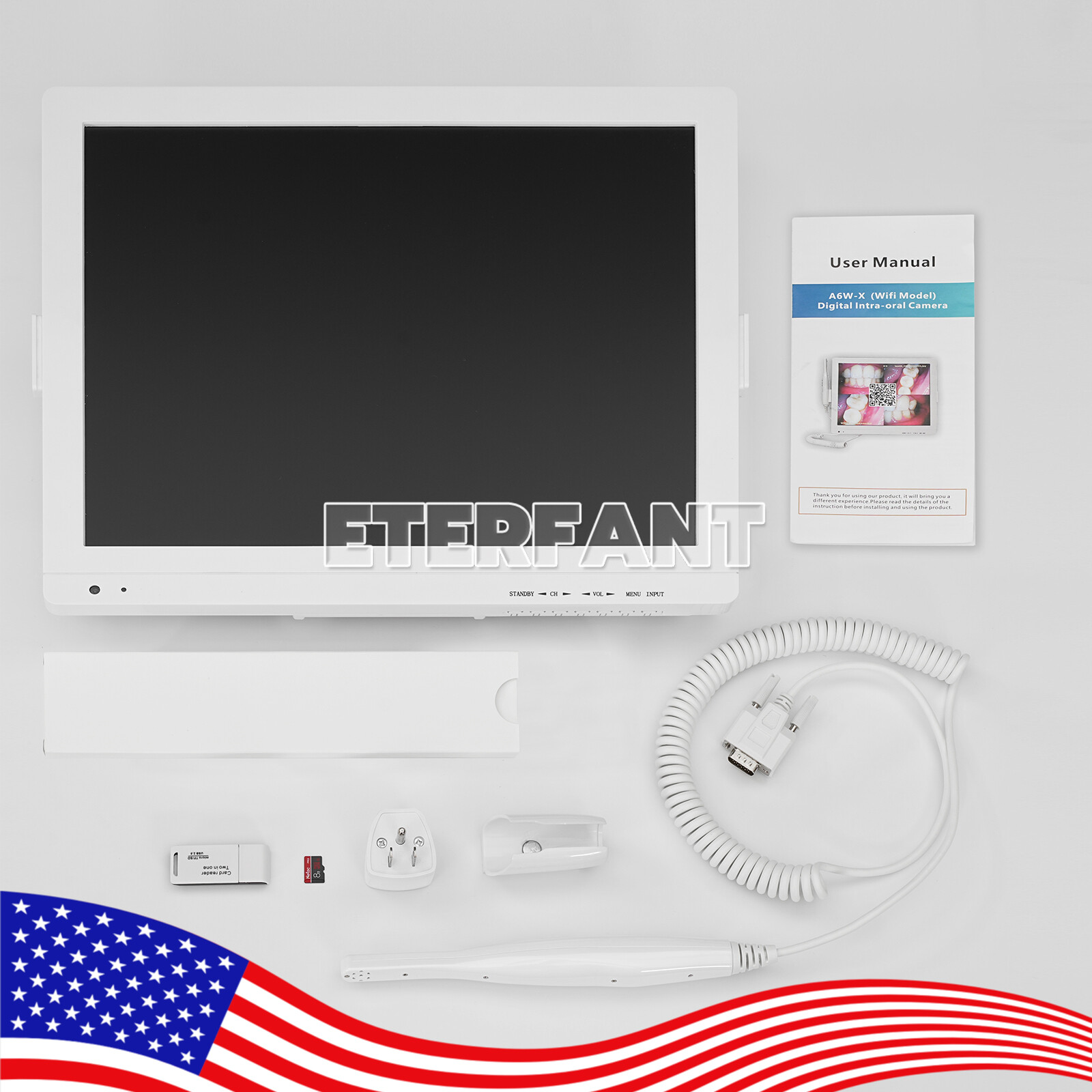 Dental 17” Intra Oral Camera 6Pcs LED High-definition Macro Lens/Protect Covers