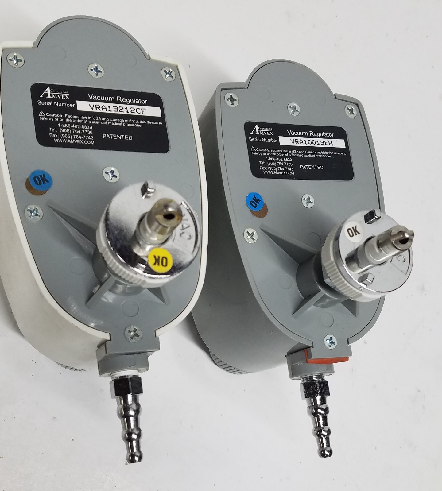Mixed Lot 2x Amvex Vacuum Adult Regulator VRA 0-300 Digital & Analog
