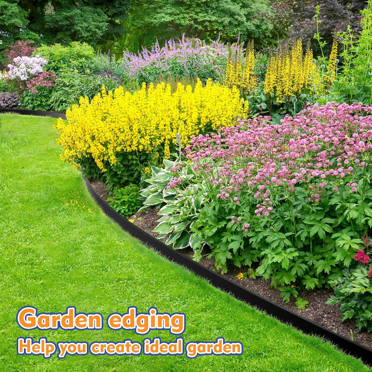 1.5 Inch X 100 FT Landscape Edging, Garden Edging Borders with 100Pcs Upgrade St