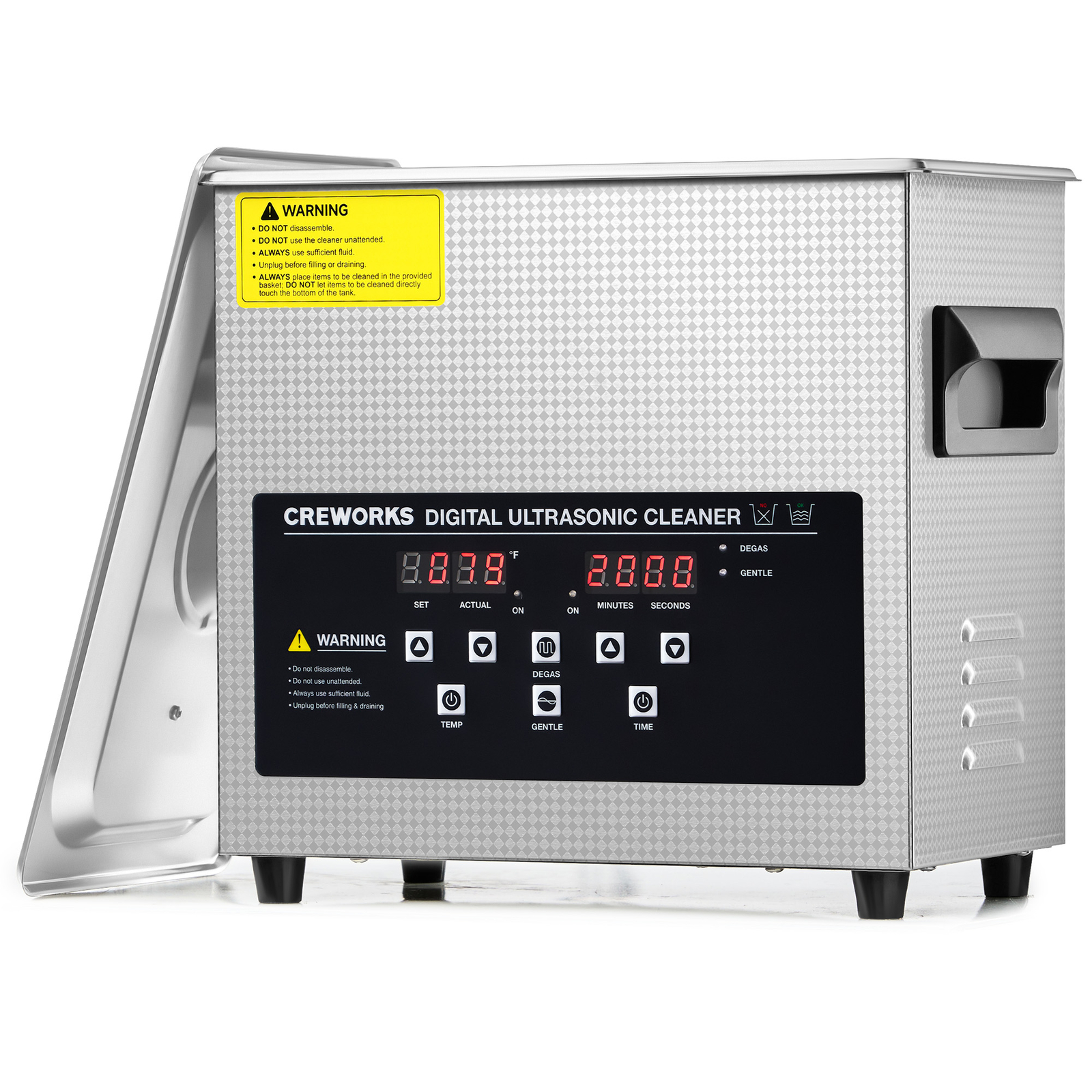 CREWORKS 3L Ultrasonic Cleaner Industry Heated w/Timer Jewelry Ring Glasses