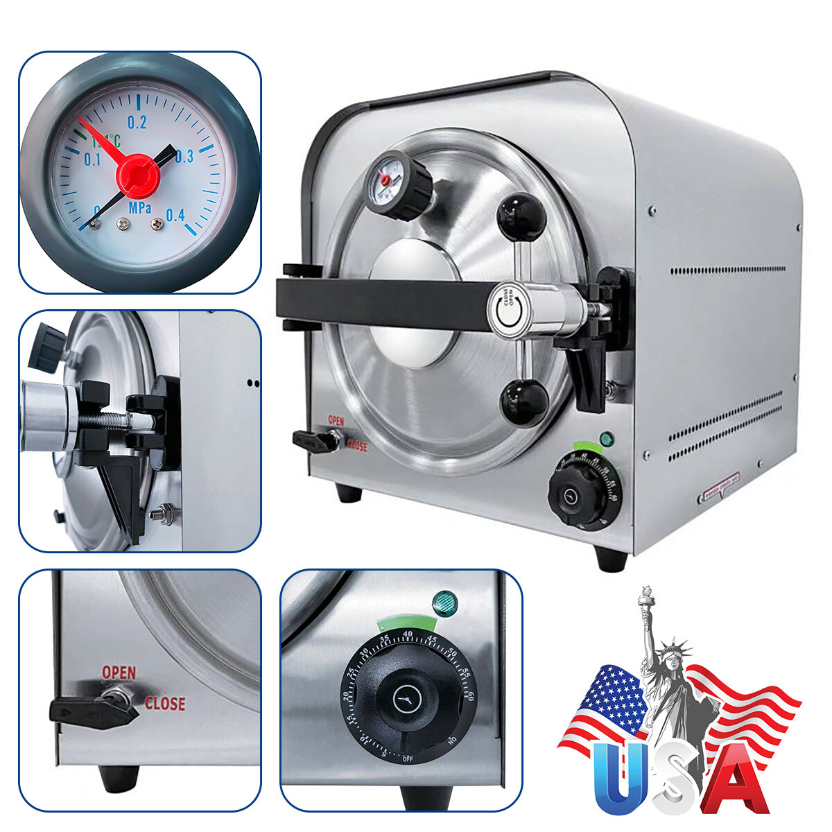 14L/18L Dental Autoclave Steam Sterilizer Class N Medical Drying Sterilization