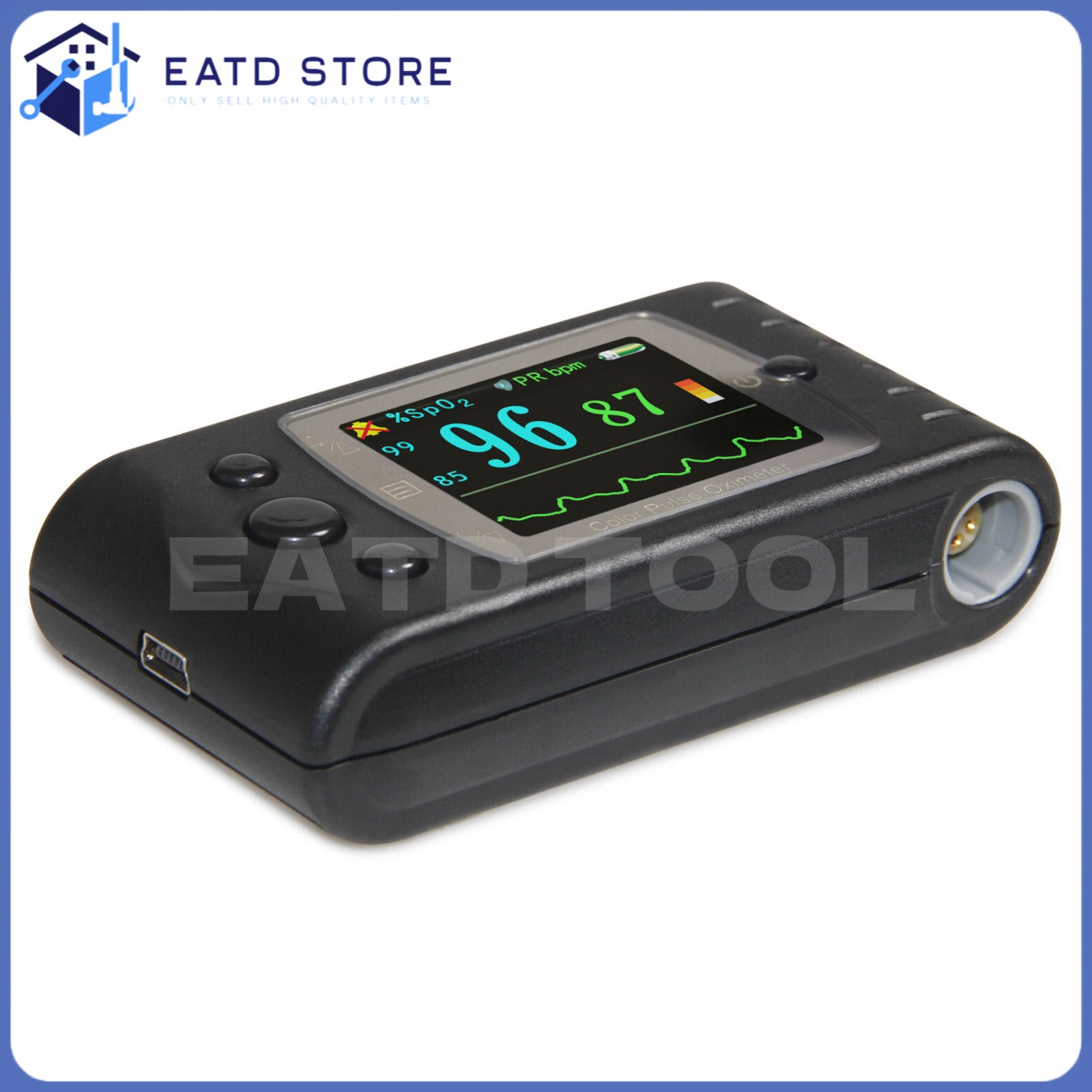FDA CMS60C 24h Finger Pulse Oximeter SpO2 Blood Oxygen Sensor Heart Rate monitor