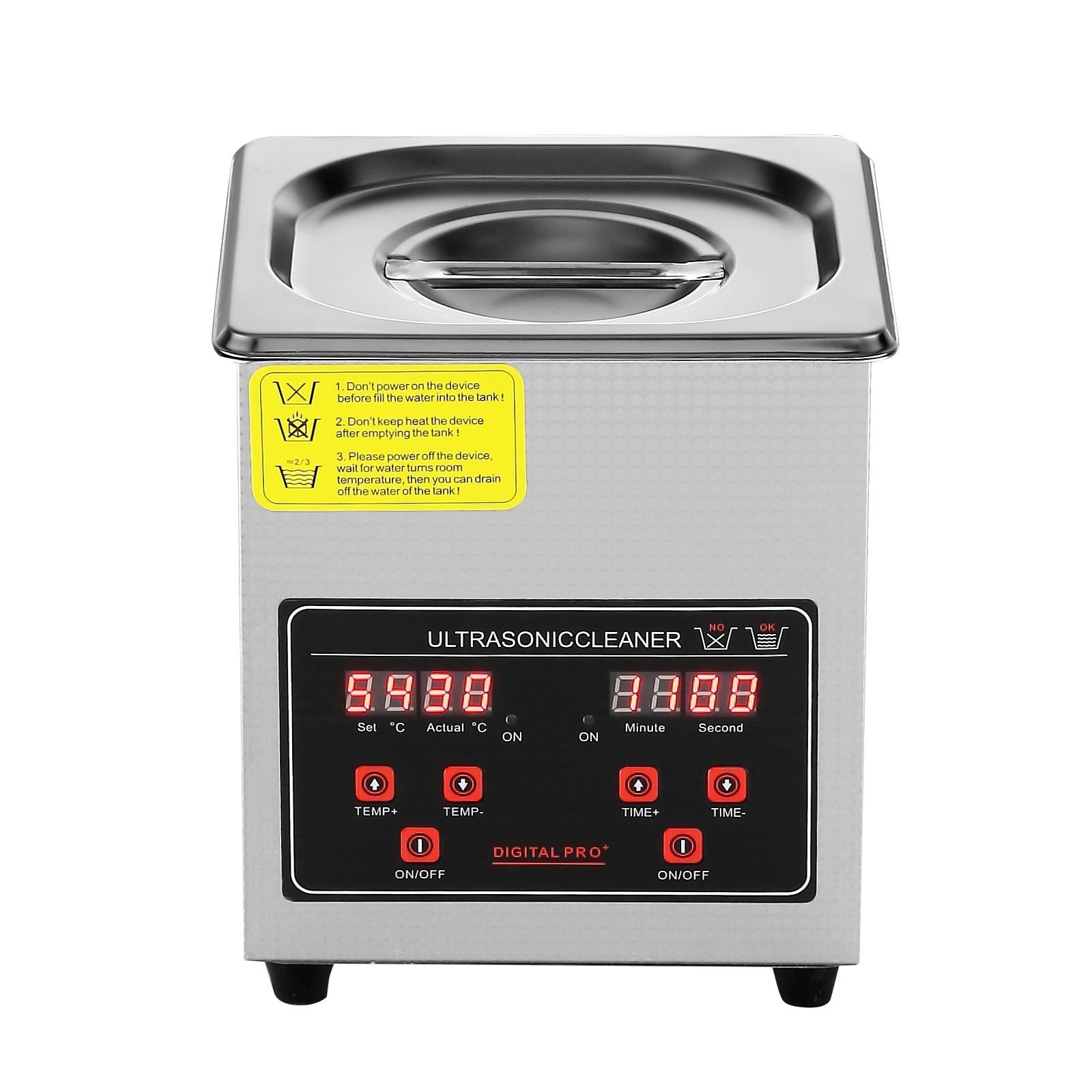 VEVOR 2L Ultrasonic Cleaner with Timer Heating Machine Digital Sonic Cleaner