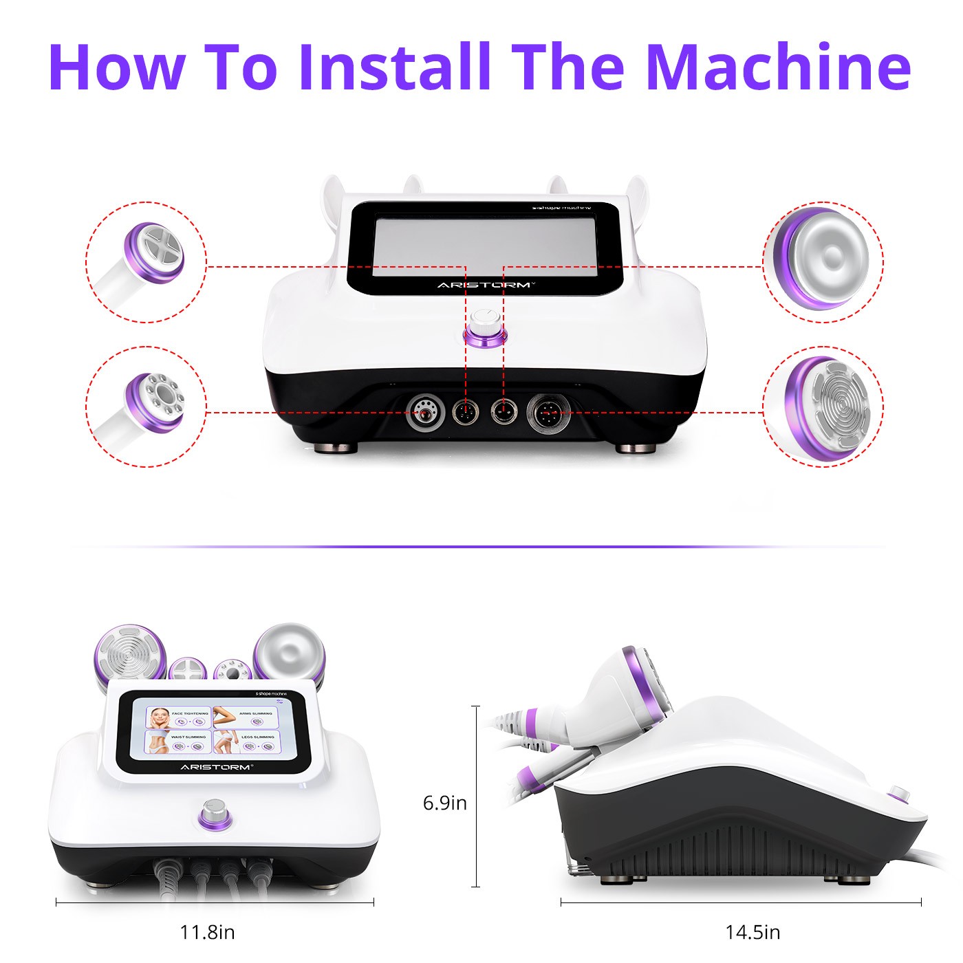 4 in 1 30Version Beauty Machine for Body Massage Facial Skin Care Flat Handle