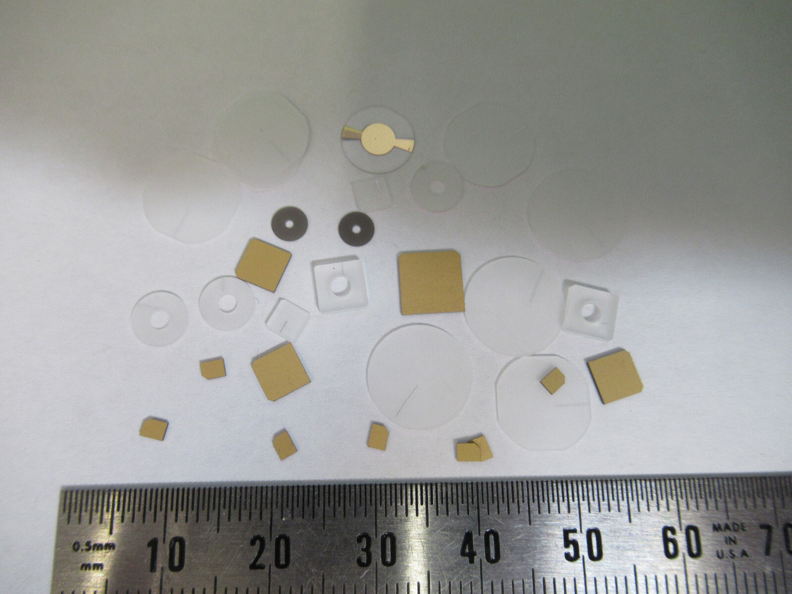 LOT BLANKS PIEZOELECTRIC QUARTZ CRYSTAL X-Y-CUT GOLD COATED PIEZO SENSOR AL-B-21
