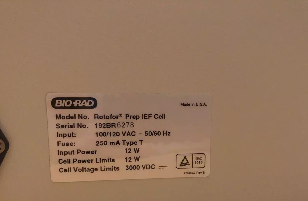 Bio-Rad Rotofor Cell Prep IEF Cell Electrophoresis Prep Cell #192BR Rotator Only