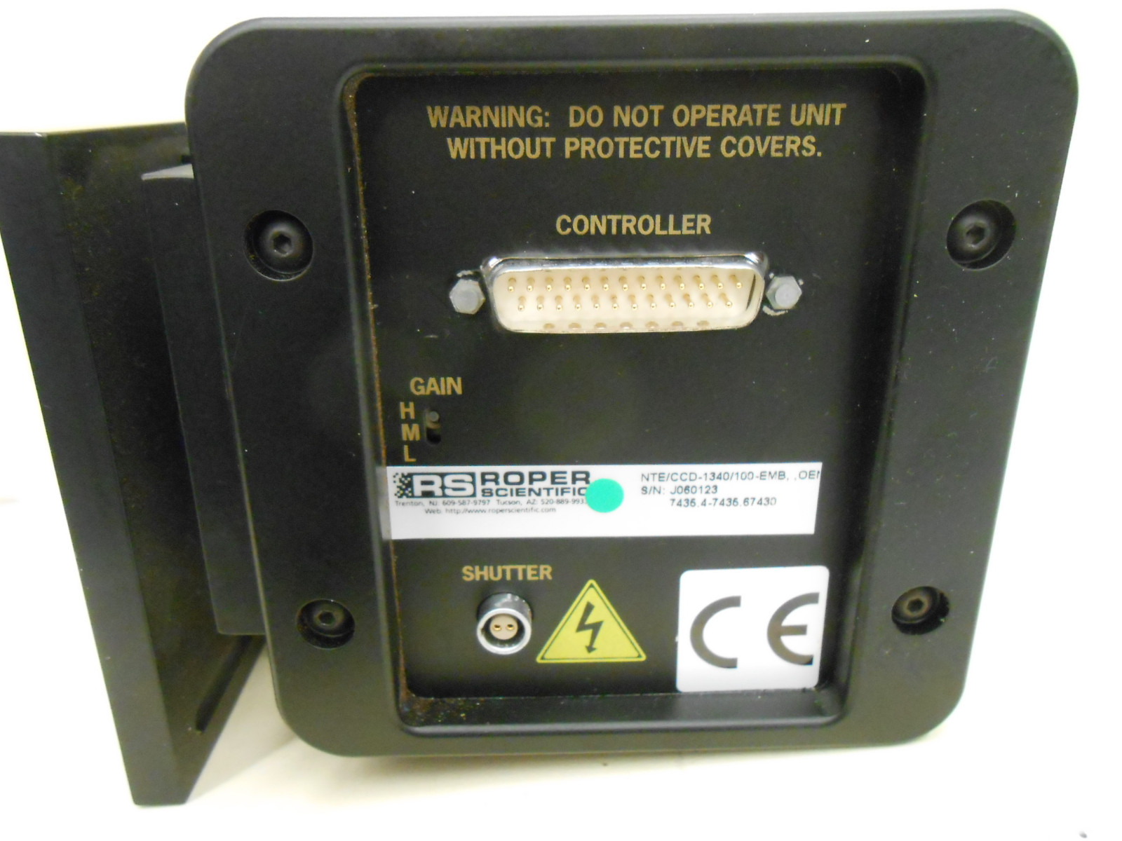 PRINCETON INST. NTE/CCD-1340/100-EMB BACK ILLUMINATED CAMERA & 1.5m BLUE FILTER