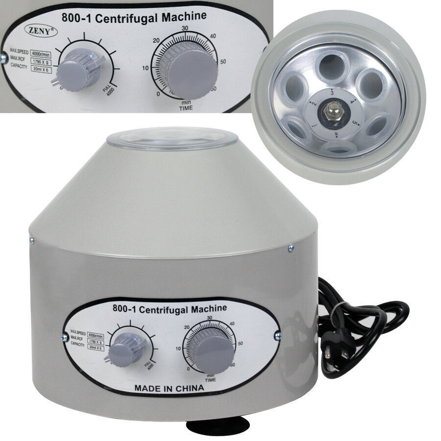 Electric Lab Laboratory Centrifuge Machine w/Timer and Low Speed Control 4000RPM