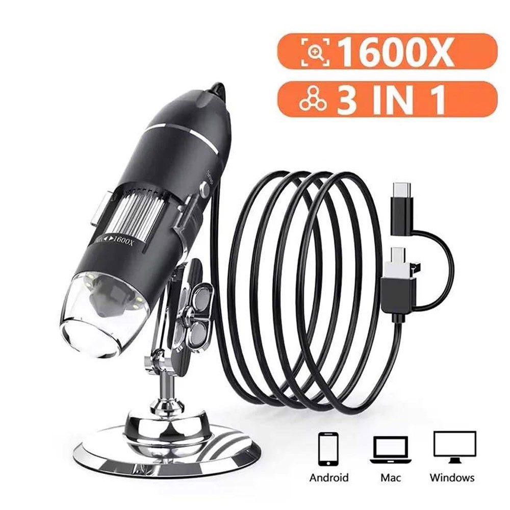 8LED 1600X Zoom HD USB Microscope Digital Magnifier Endoscope Video Camera US