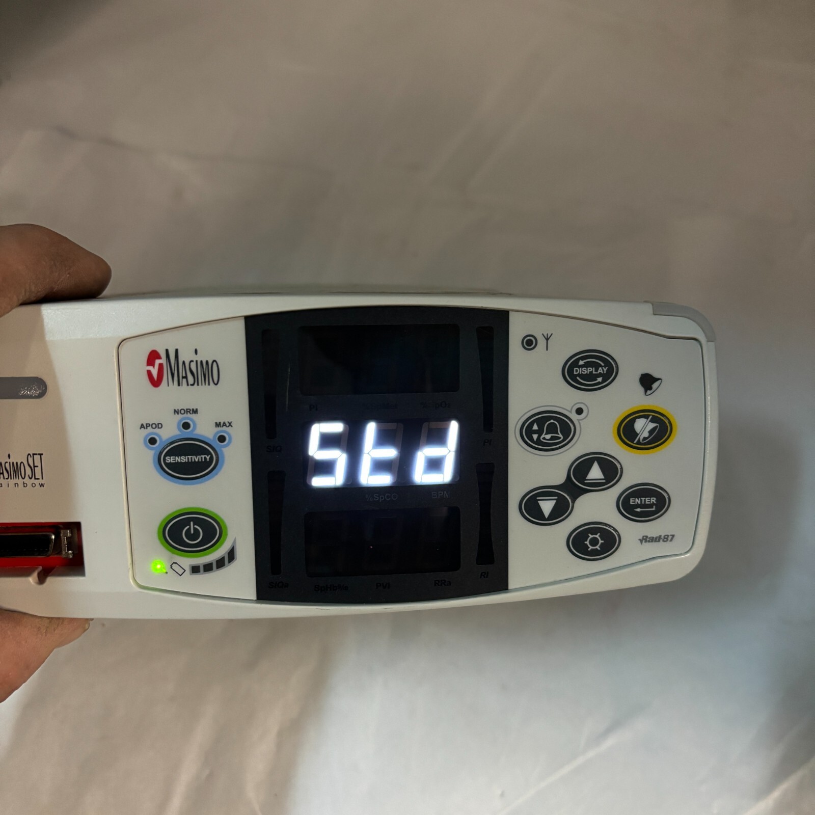 MASIMO SET RAINBOW RAD-87 PULSE OXIMETER RAD87 RS-232 100-240V 50/60HZ 15VA 🎯