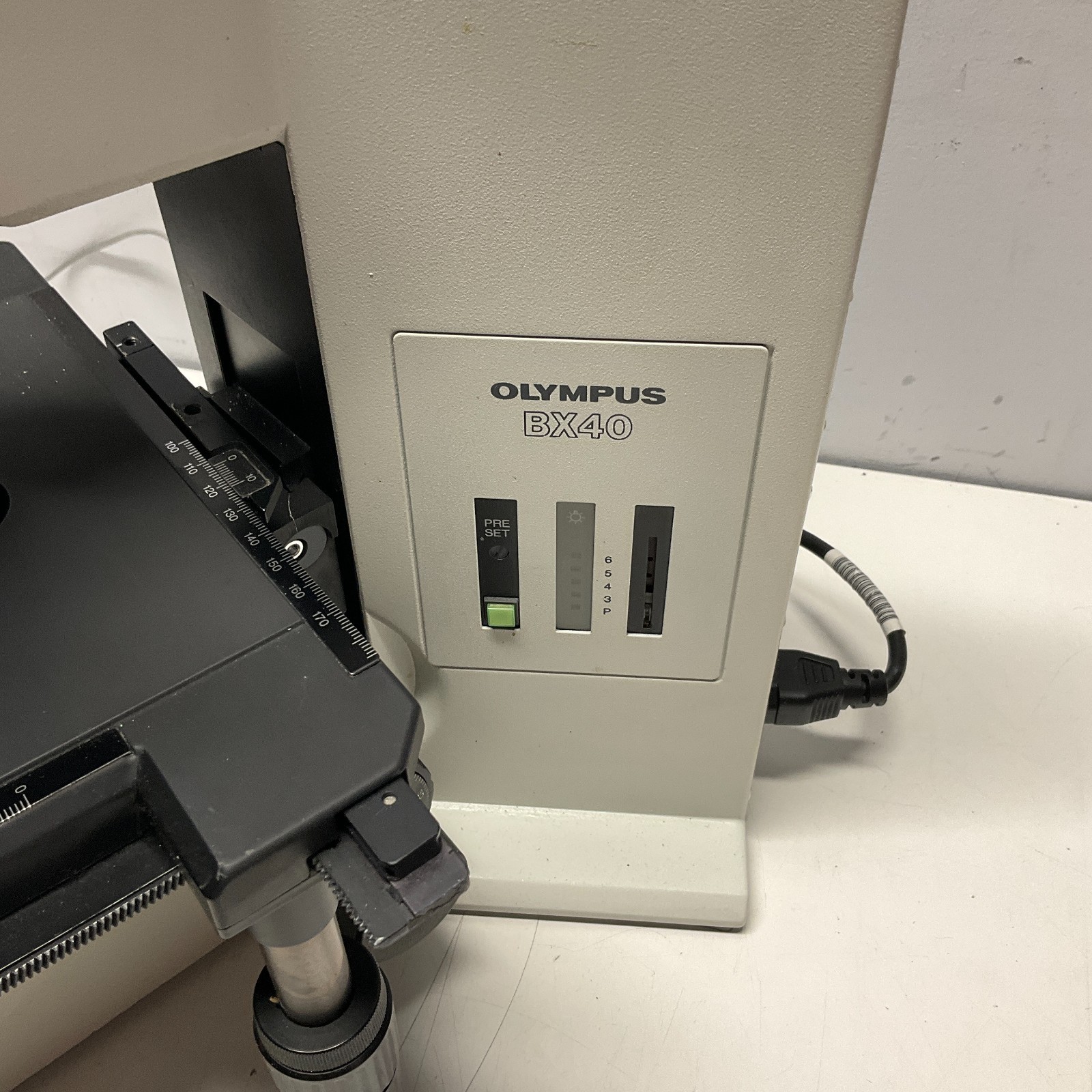 Olympus BX40 BX40F4 Trinocular Phase Contrast Microscope w/ 1 Objective Tested