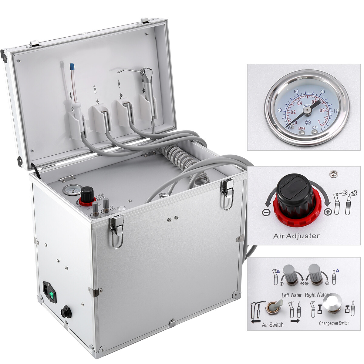 Dental Mobile Portable Delivery Unit Air Compressor /Lab Vacuum Forming Machine