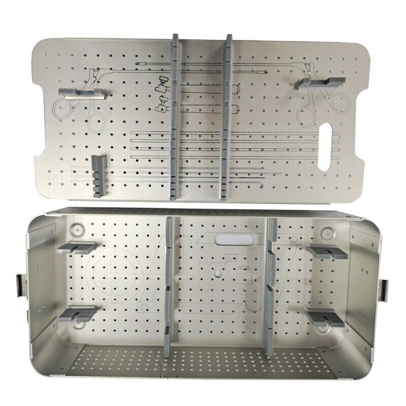 Aluminum alloy laryngoscope sterilization tray box instrument box 410mm*235*90mm