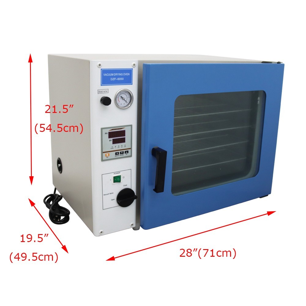1400W 110V Vacuum Drying Oven Lab Drying Heating Treatment Cabinet with 4Shelves