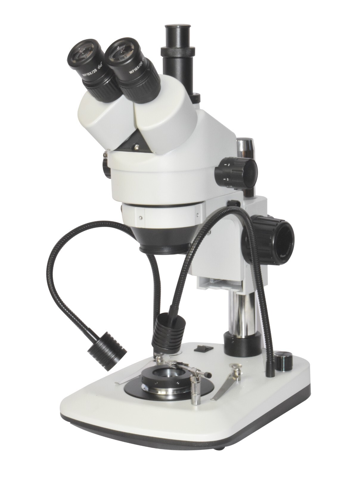 Darkfield 7-100× Fiber LED Trinocular Stereo Gemology Microscope