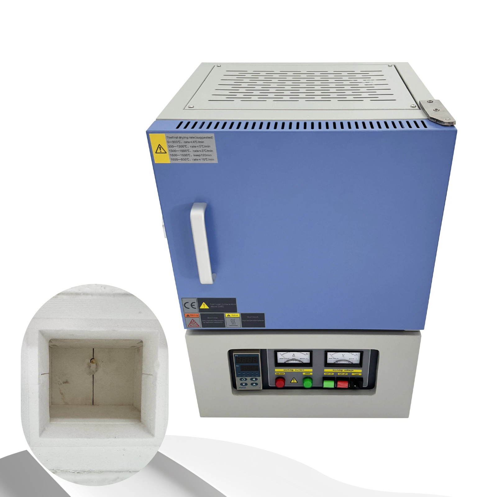 Programmable Control Lab Muffle Furnace 110V 2KW 1700°C High-Temperature