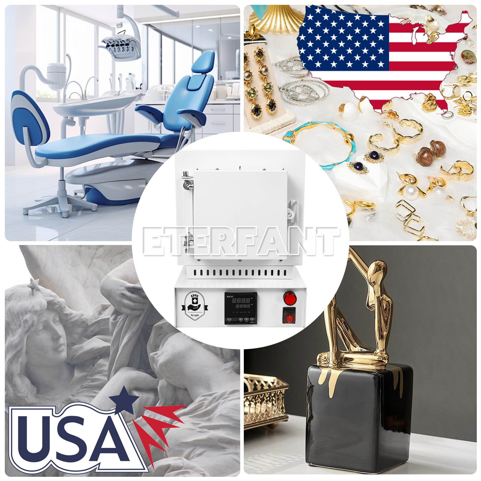 Dental 2000W Wax Burnout Furnace 1100℃ High Temperature Mini Wax Muffle Oven220V