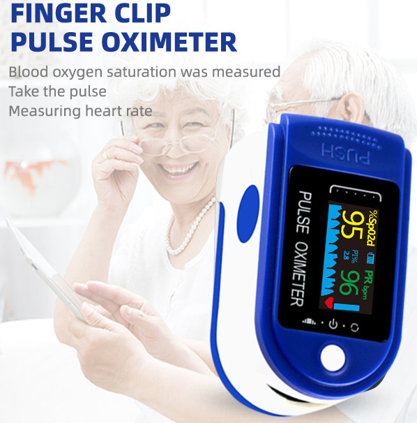 JN PO-1 Fingertip Pulse Oximeter SP02 D428836 Graphical Wave Form Lanyard w/ PI%