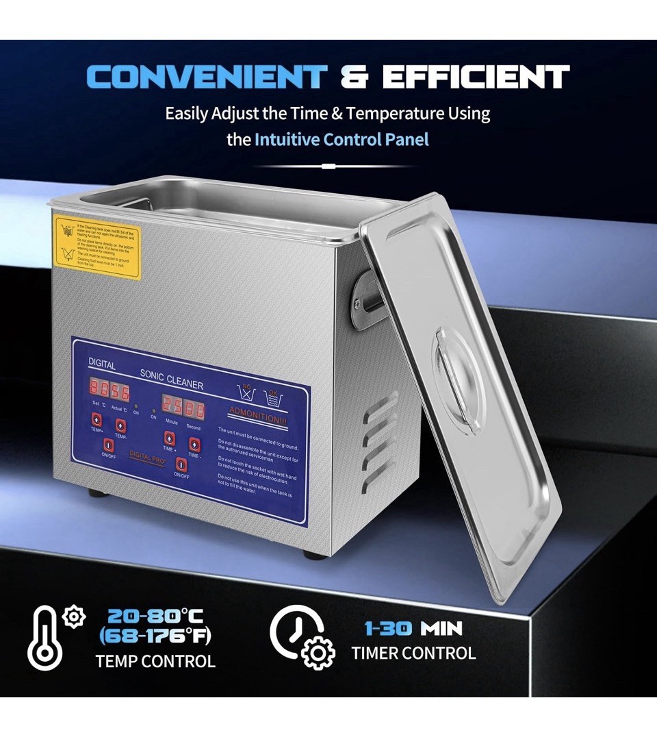 Uimoso 3L Ultrasonic Cleaner with Timer Heating Machine Digital Sonic Cleaner
