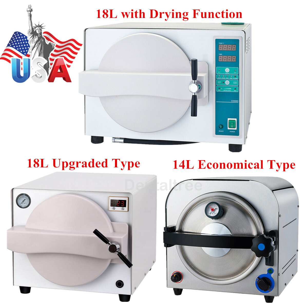 14L/18L Dental Autoclave Steam Sterilizer Medical Sterilization/Drying Function