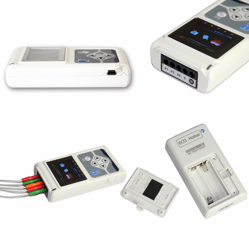3Channel ECG Holter Monitor-Heart EKG Recorder for Continuous Cardiac Monitoring