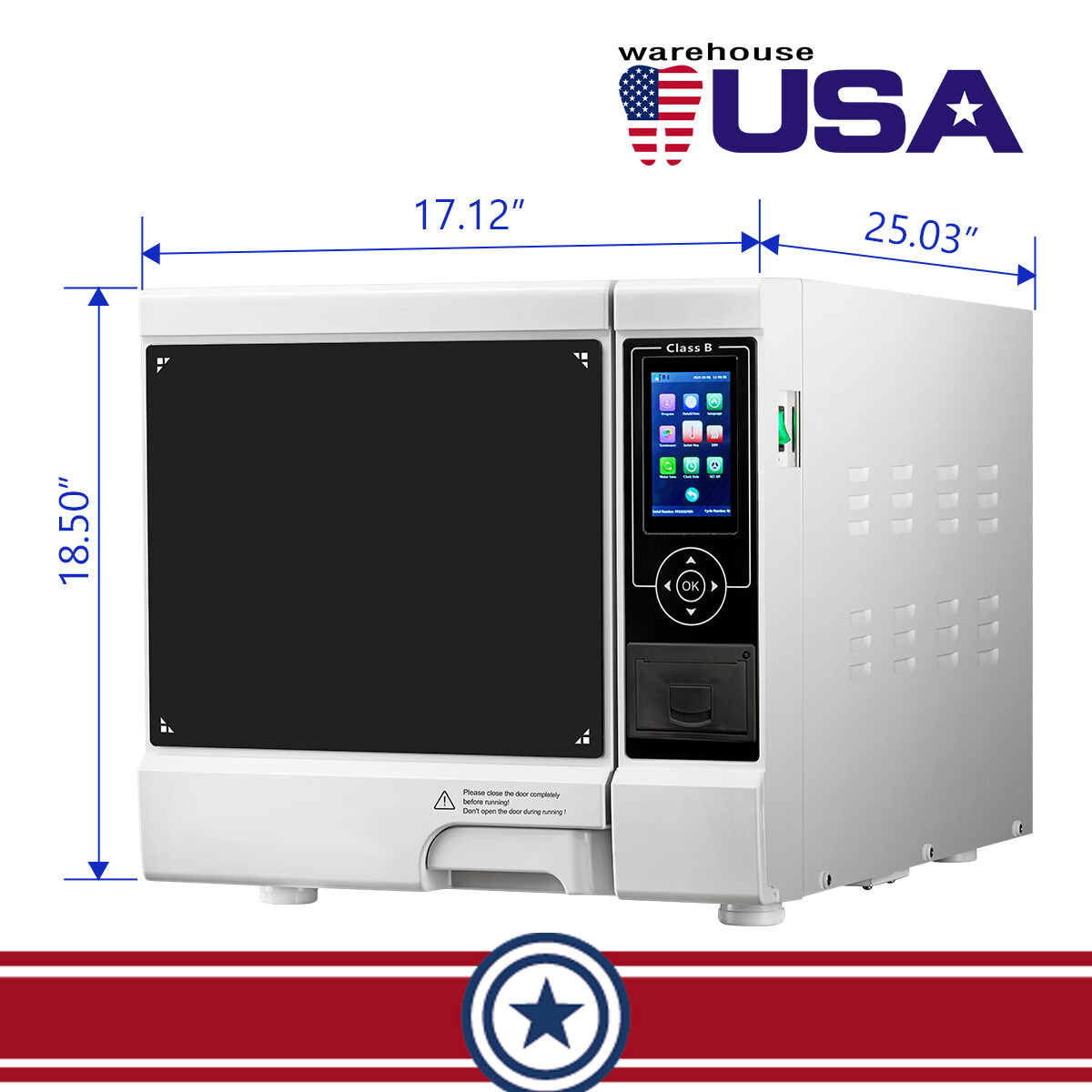 Dental Autoclave Steam Sterilizer Class N /Class B Printer /Implant Motor System