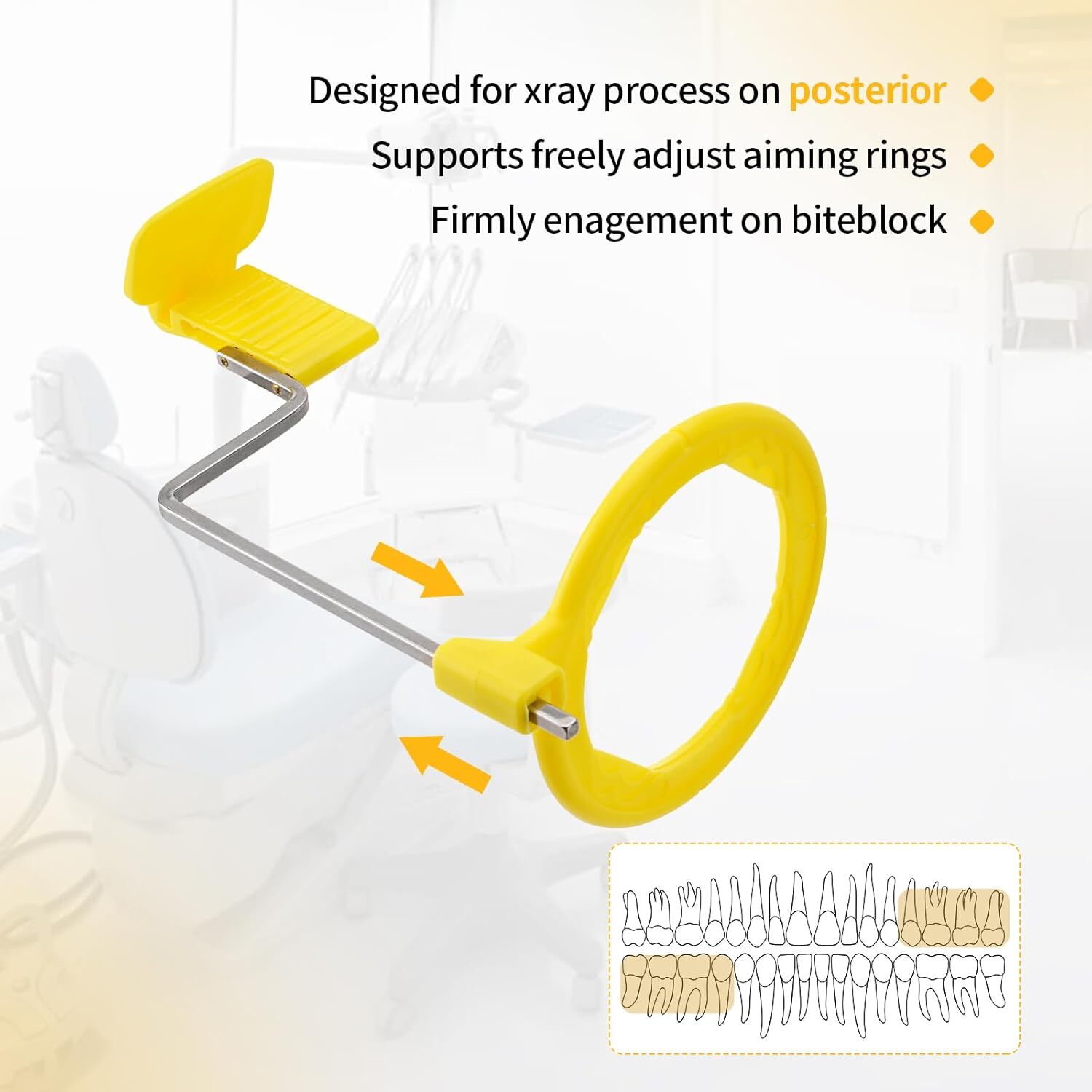 5x Dental XCP Posterior Indicator Arms X-Ray Sensor Holder BAI Style Yellow USA