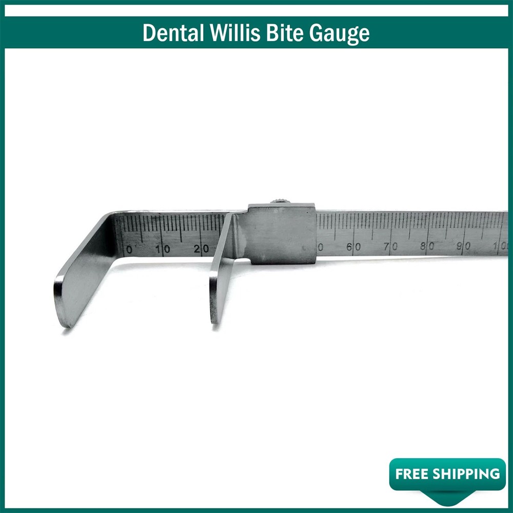 Dental Willis Bite Gauge Stainless Steel Orthodontic Dental Measurement Gauge