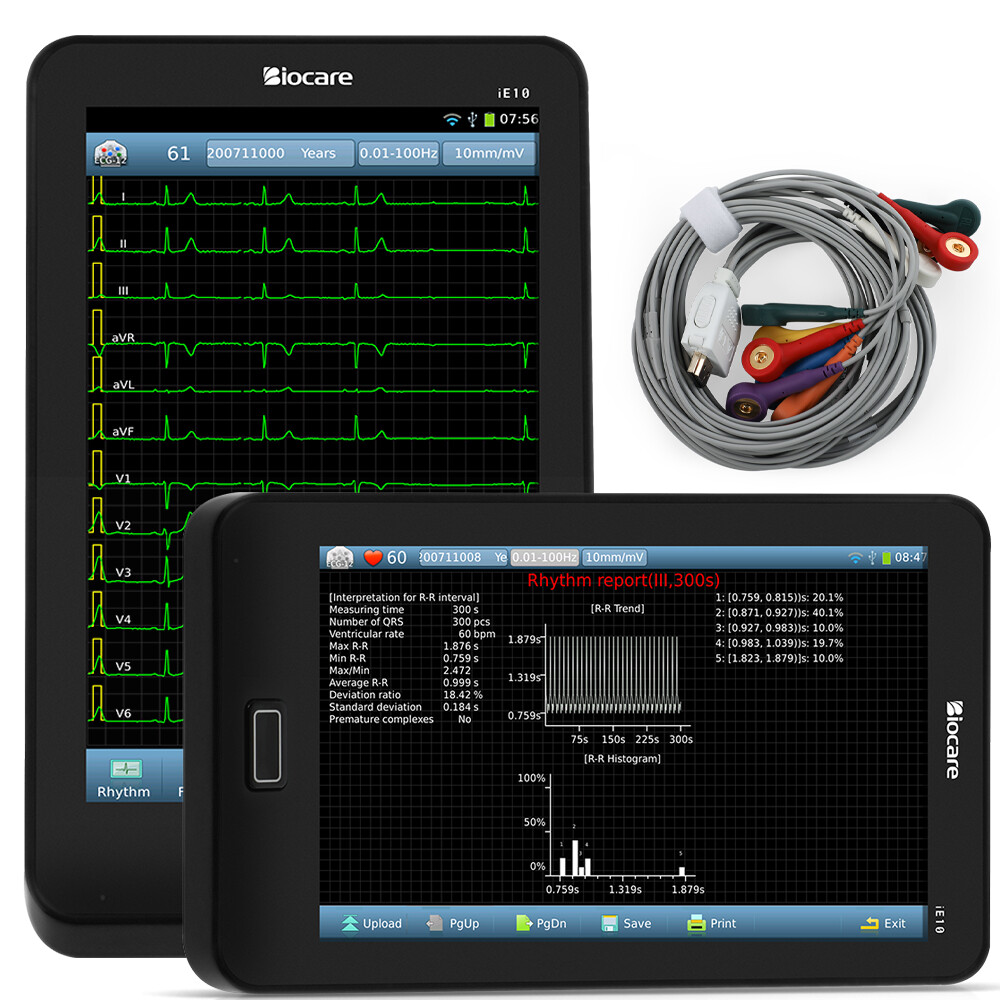Portable ECG Machine 12-Lead 12-channel Resting ECG Machine Automatic Analysis