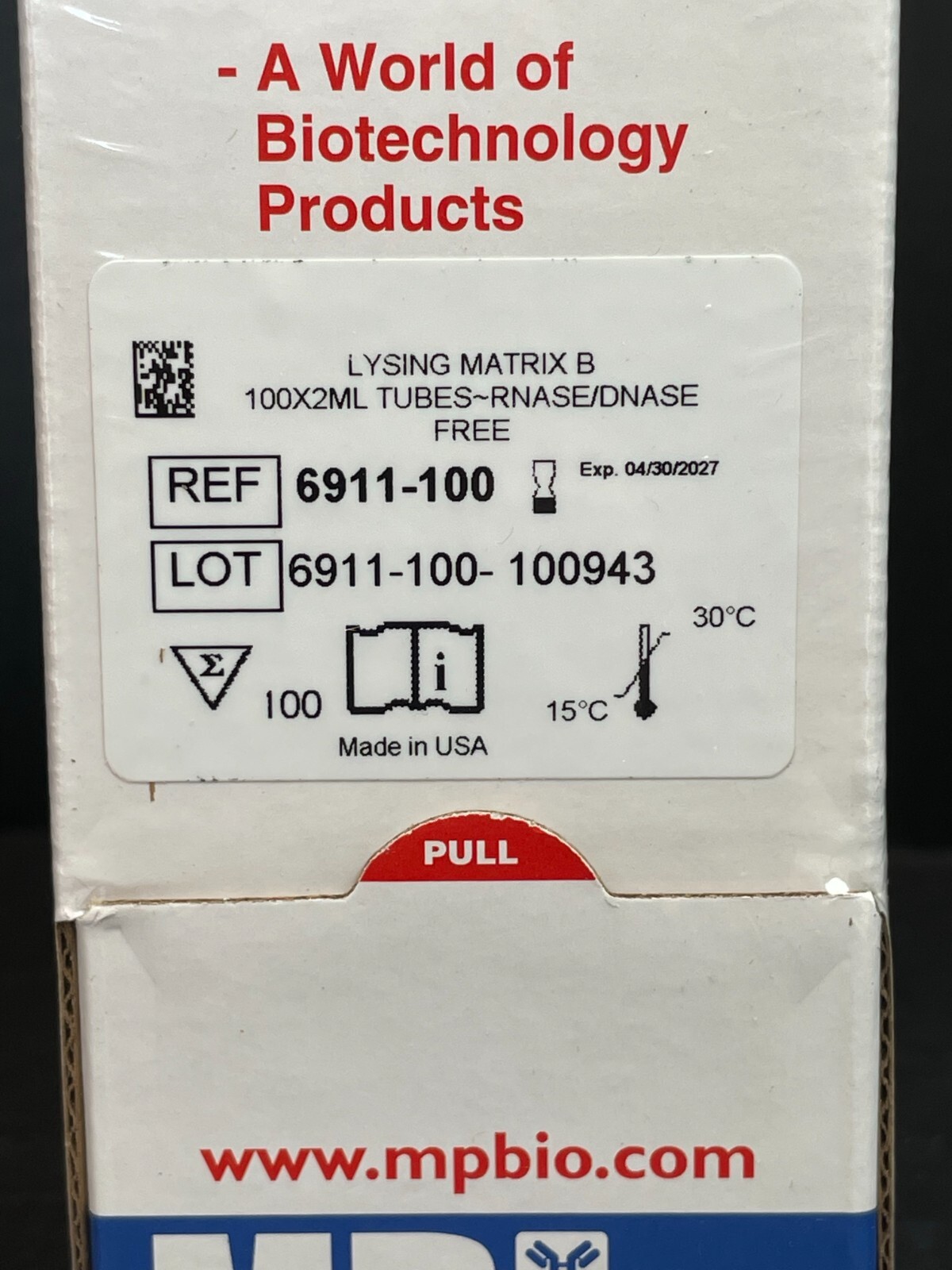 MP Biomedicals Lysing Matrix B 2 ml Total of 100 Tubes