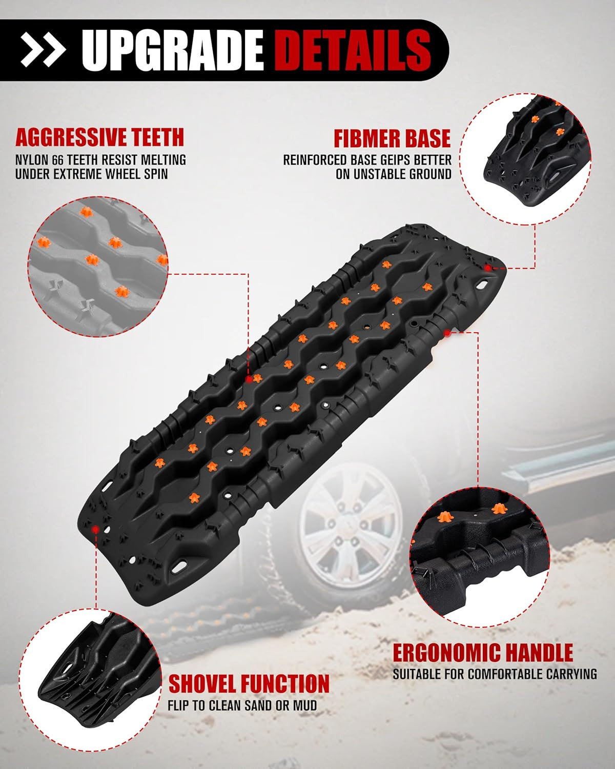 Large off Road Traction Boards, Pair 44.88″ L X 12″ W Recovery Track Tire Tracti